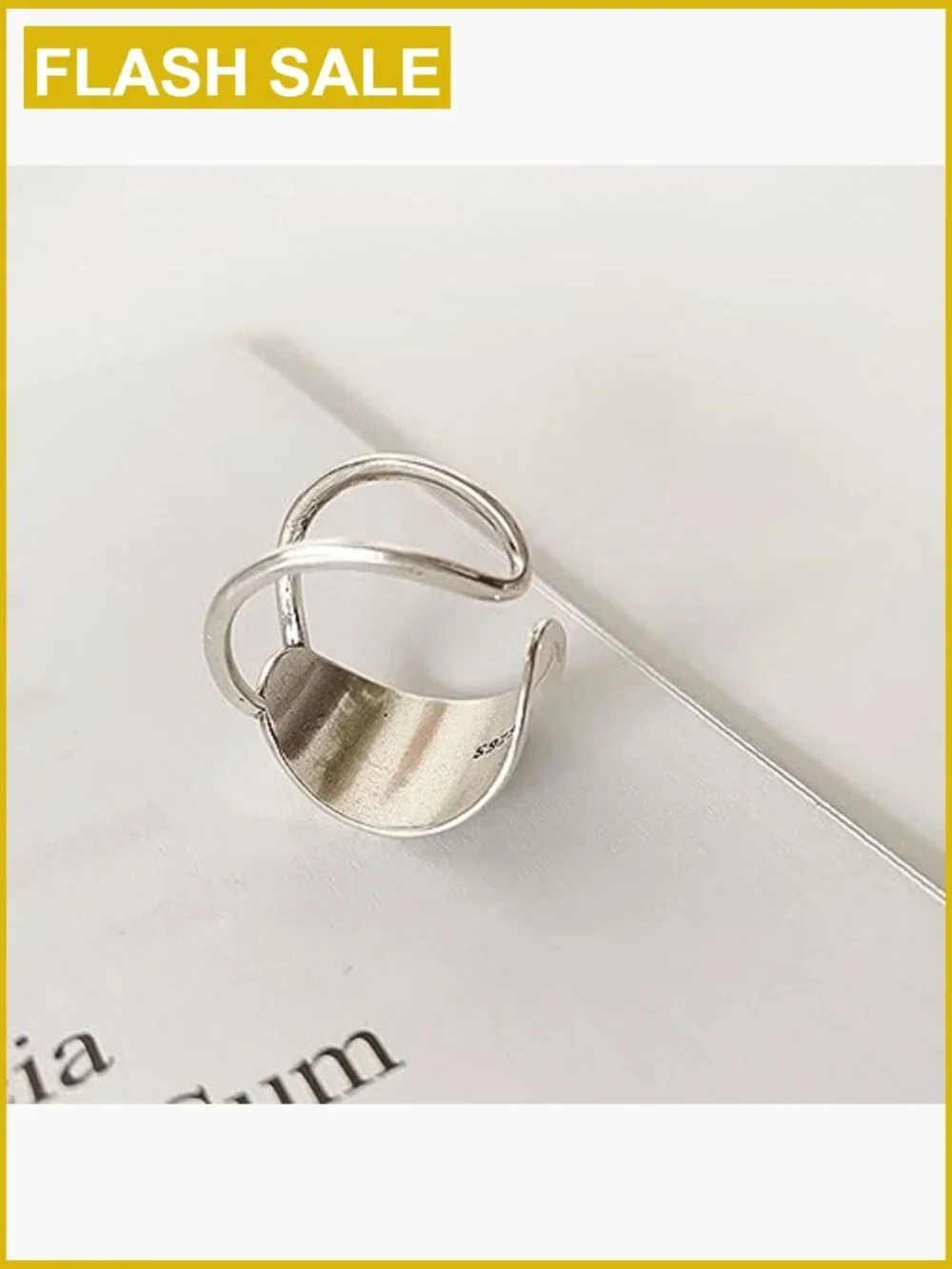 925 Sterling Silver Open Knuckle Ring Adjustable Band
